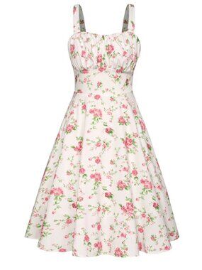 Belle Poque - M - Floral Summer Sun Dress for Women